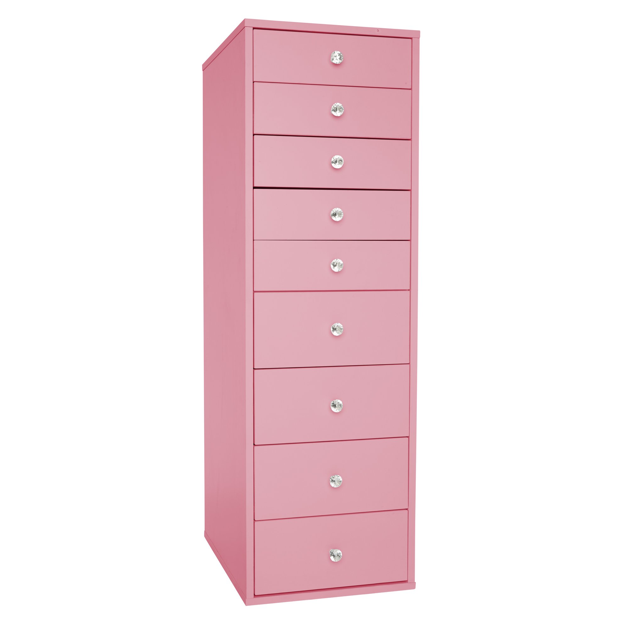 Impressions Vanity Slaystation Makeup Vanity Storage with 9 Drawers Unit for Bedroom (Light Pink)